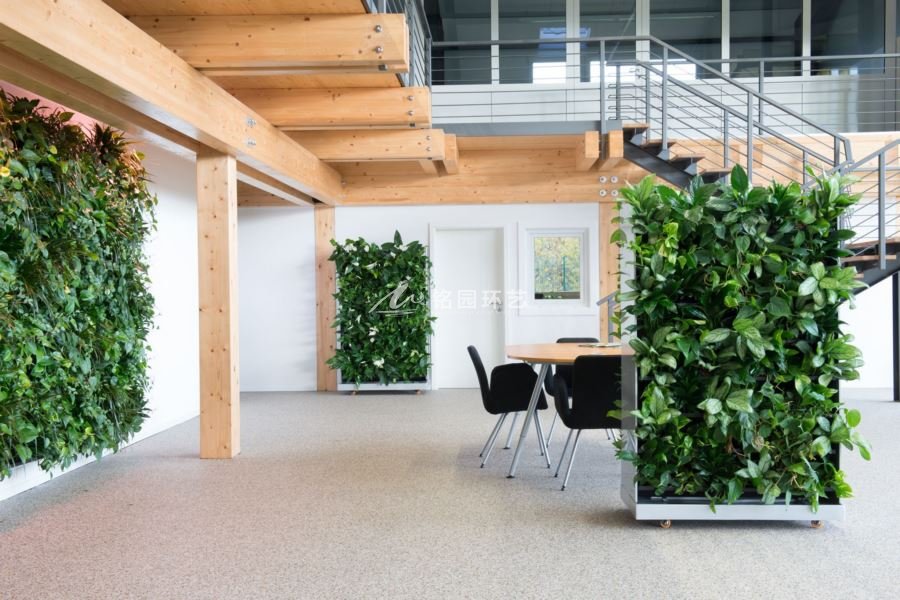室内办公室移动式植物墙案例分享
