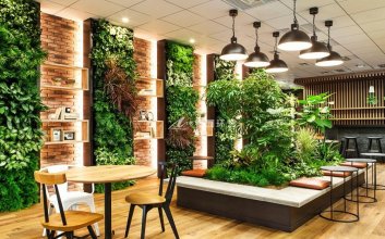 咖啡厅垂直绿化植物墙景观