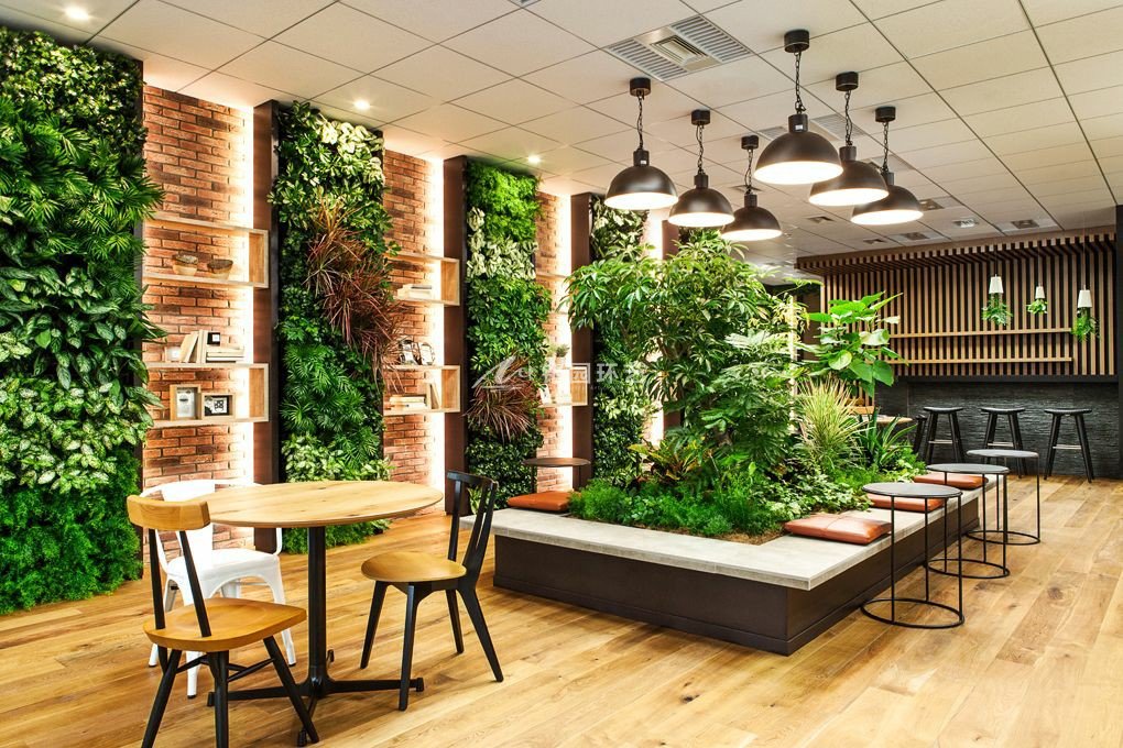 生态餐厅、咖啡厅垂直绿化景观