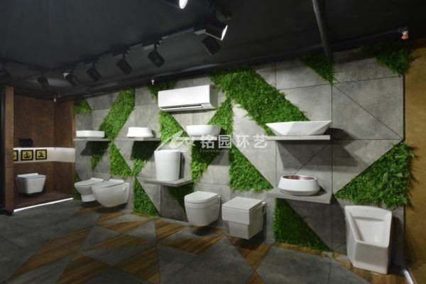 建材展厅植物墙_卫浴展示厅垂直绿化