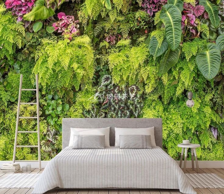 卧室植物墙_家居展厅垂直绿化景观