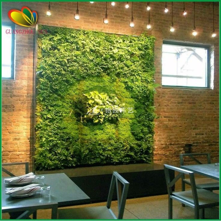 苔藓墙_工业风餐厅苔藓植物墙景观