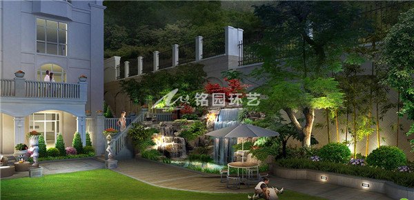 大别墅花园设计，滨江凯旋门田园花园设计案例